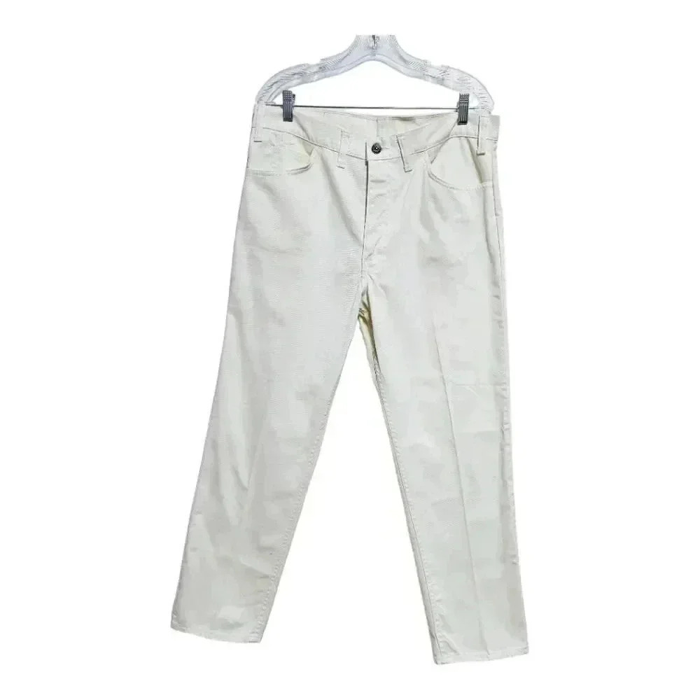 Levi's cream cotton sta-prest vintage big E jeans 1970's